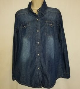 Pearl Snap Denim Top